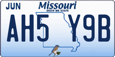 MO license plate AH5Y9B