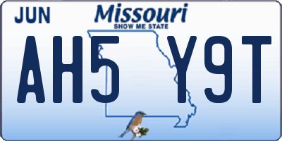 MO license plate AH5Y9T