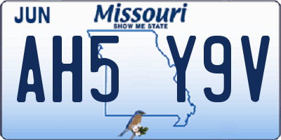 MO license plate AH5Y9V