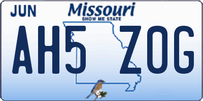 MO license plate AH5Z0G