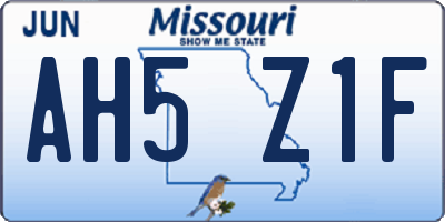 MO license plate AH5Z1F