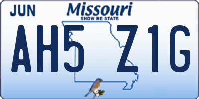 MO license plate AH5Z1G