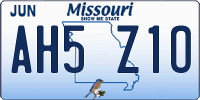MO license plate AH5Z1O