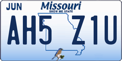 MO license plate AH5Z1U