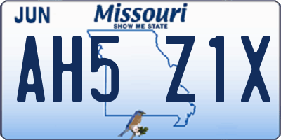 MO license plate AH5Z1X
