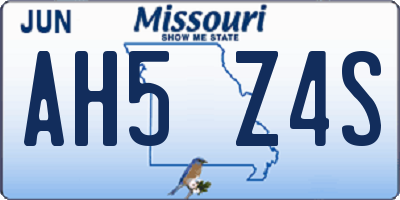 MO license plate AH5Z4S