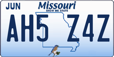 MO license plate AH5Z4Z