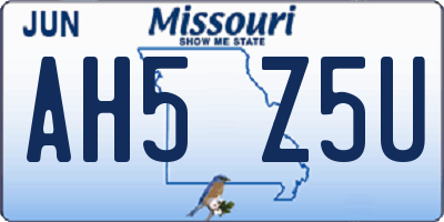MO license plate AH5Z5U