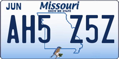 MO license plate AH5Z5Z