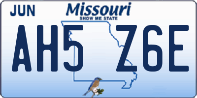 MO license plate AH5Z6E