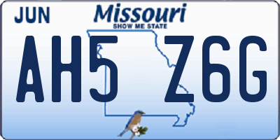 MO license plate AH5Z6G