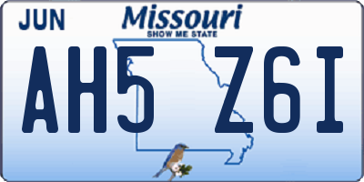MO license plate AH5Z6I
