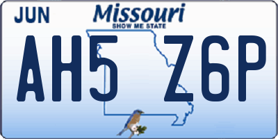 MO license plate AH5Z6P
