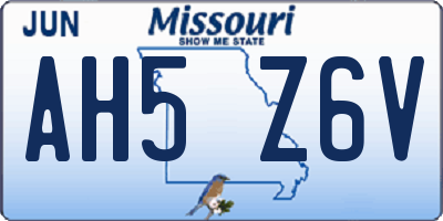MO license plate AH5Z6V