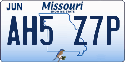 MO license plate AH5Z7P