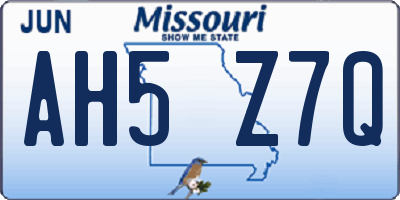 MO license plate AH5Z7Q
