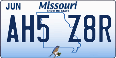MO license plate AH5Z8R