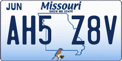 MO license plate AH5Z8V