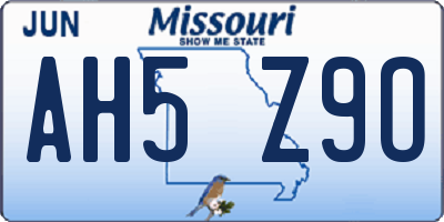 MO license plate AH5Z9O