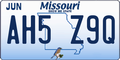 MO license plate AH5Z9Q