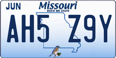 MO license plate AH5Z9Y