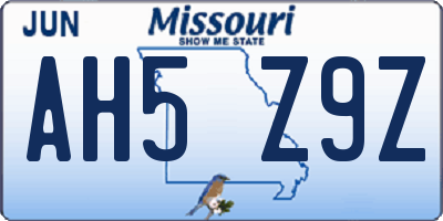 MO license plate AH5Z9Z