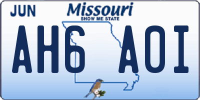 MO license plate AH6A0I