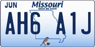 MO license plate AH6A1J