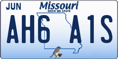 MO license plate AH6A1S
