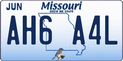 MO license plate AH6A4L