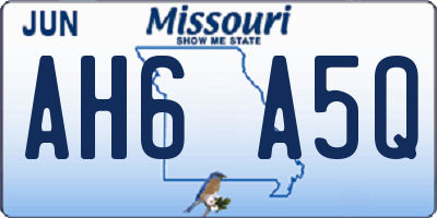 MO license plate AH6A5Q