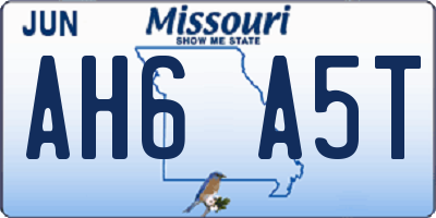 MO license plate AH6A5T