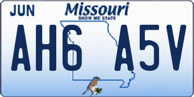 MO license plate AH6A5V