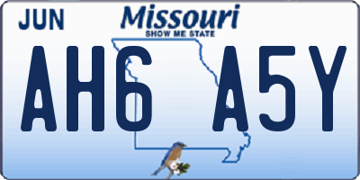 MO license plate AH6A5Y