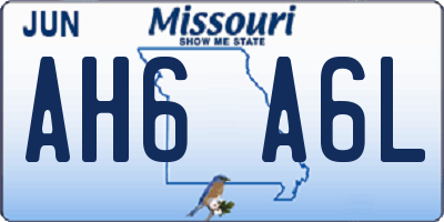 MO license plate AH6A6L