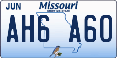 MO license plate AH6A6O