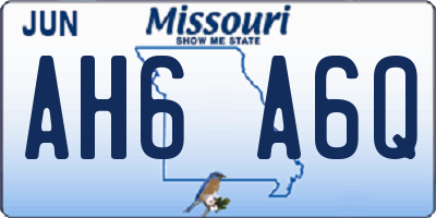 MO license plate AH6A6Q