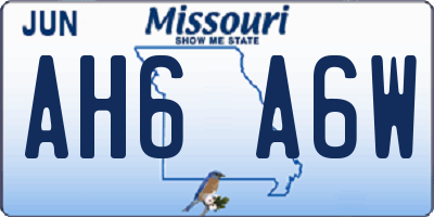 MO license plate AH6A6W