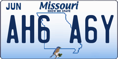 MO license plate AH6A6Y