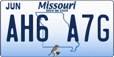 MO license plate AH6A7G