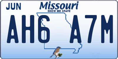 MO license plate AH6A7M