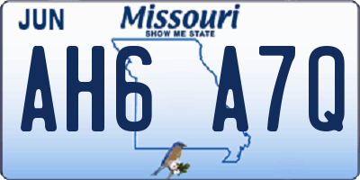 MO license plate AH6A7Q