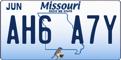 MO license plate AH6A7Y