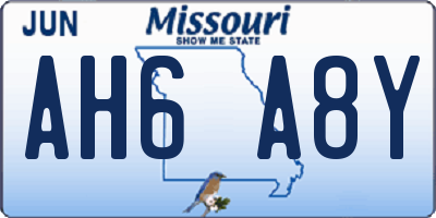 MO license plate AH6A8Y