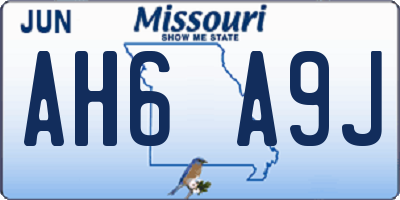MO license plate AH6A9J