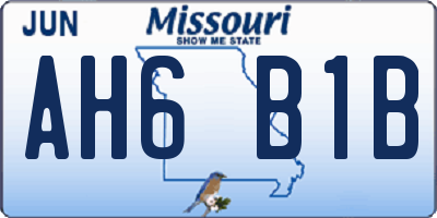 MO license plate AH6B1B