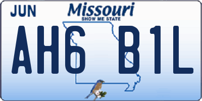 MO license plate AH6B1L