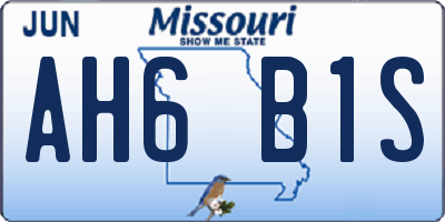 MO license plate AH6B1S