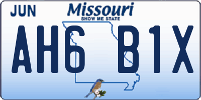 MO license plate AH6B1X