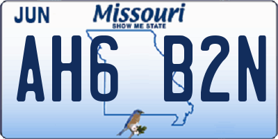 MO license plate AH6B2N